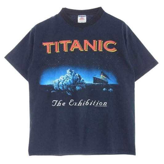ヴィンテージ 90s TITANIC The Exhibition タイタニック 半袖 Tシャツ ブラック系 M【中古】