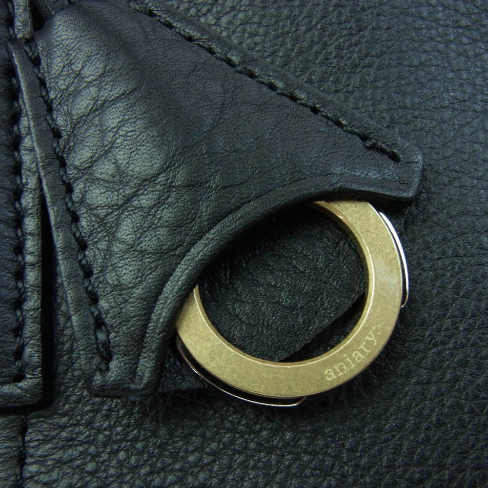 aniary アニアリ 07-02011 Shrink Leather シュリンクレザー トートバッグ ブラック系【新古品】【未使用】【中古】