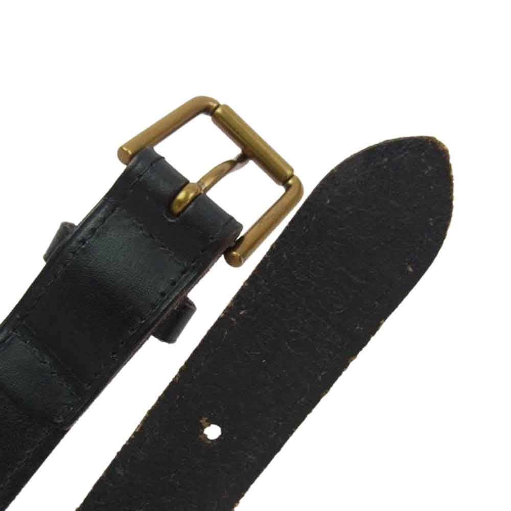 POLO RALPH LAUREN ポロ・ラルフローレン Bulldog Overlay Webbed Belt ブルドッグ ベルト ブラック系【中古】