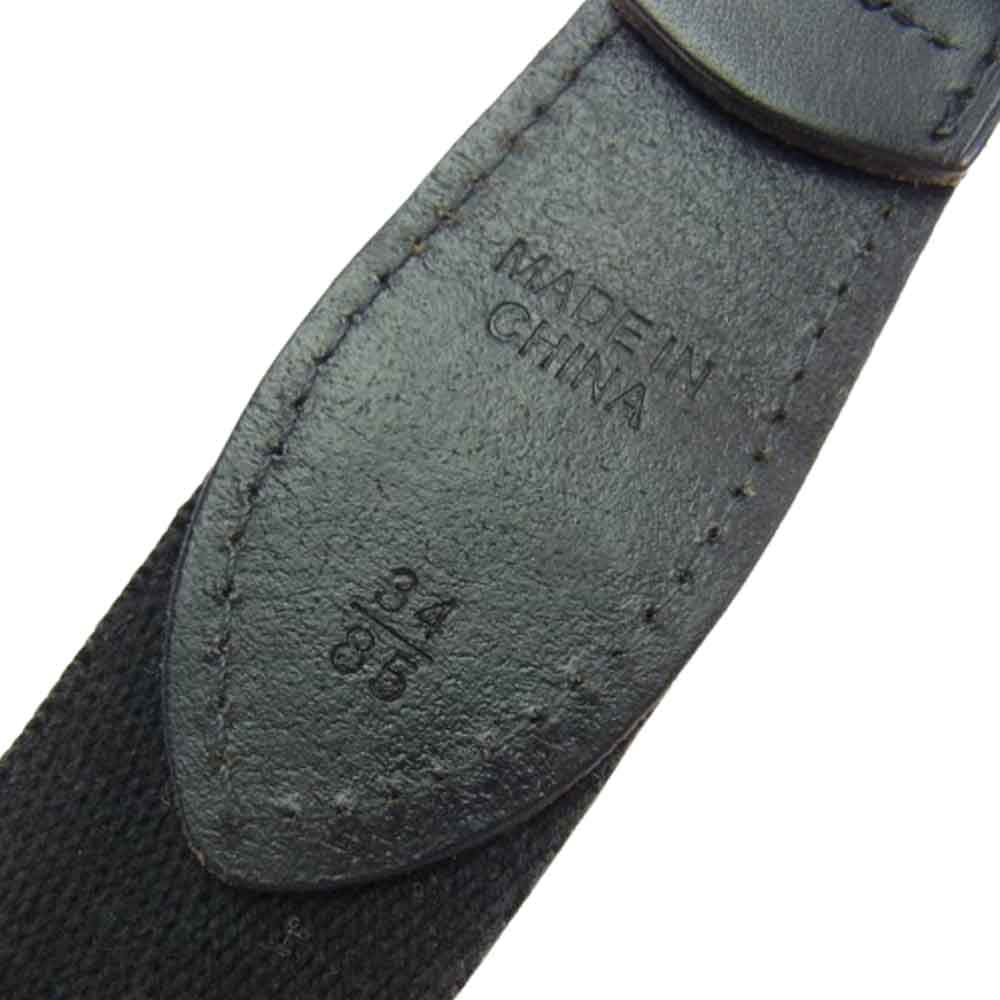 POLO RALPH LAUREN ポロ・ラルフローレン Bulldog Overlay Webbed Belt ブルドッグ ベルト ブラック系【中古】