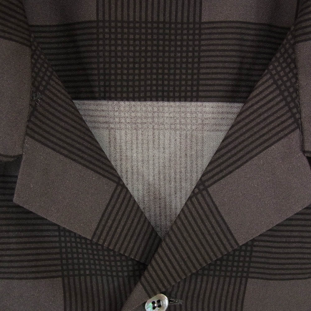 CALEE キャリー RAYON CHECK OPEN COLLAR LS SH レーヨン チェック オープンカラー 長袖 シャツ チャコール系 XL【中古】