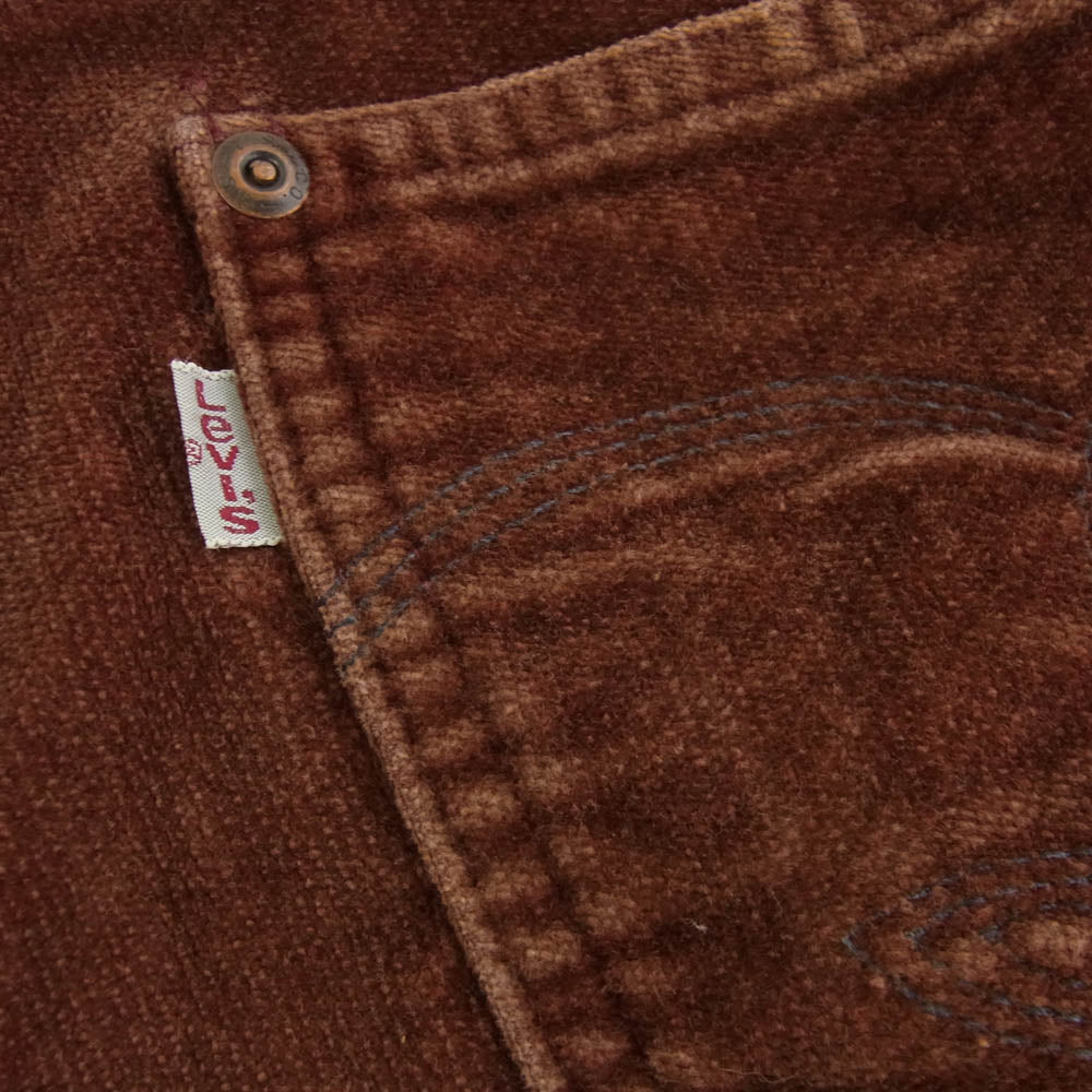 Levi's リーバイス 70～80's movin'on ボタンフライ ベロア ストレートパンツ ブラウン系 サイズ表記不明【中古】