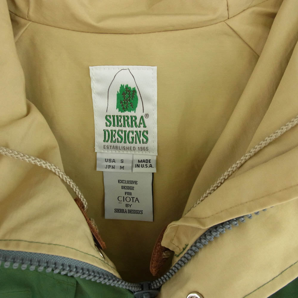 シオタ BZLM-113 SIERRA DESIGNS MOUNTAIN PARKA × シエラデザイン マウンテンパーカ スビンコットンレーヨン グリーン系 M【中古】