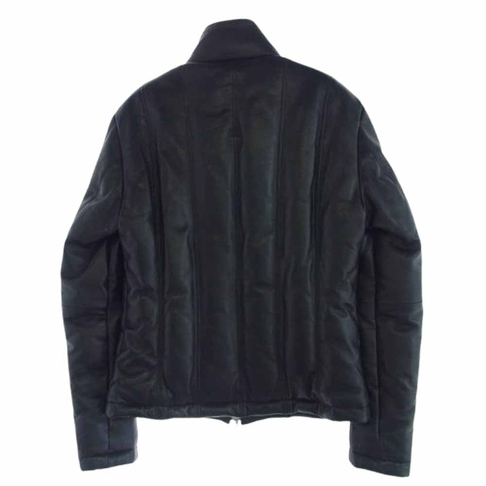 SHELLAC シェラック 1356900302 シープスキン レザー ダウン ジャケット ブラック系 44【中古】