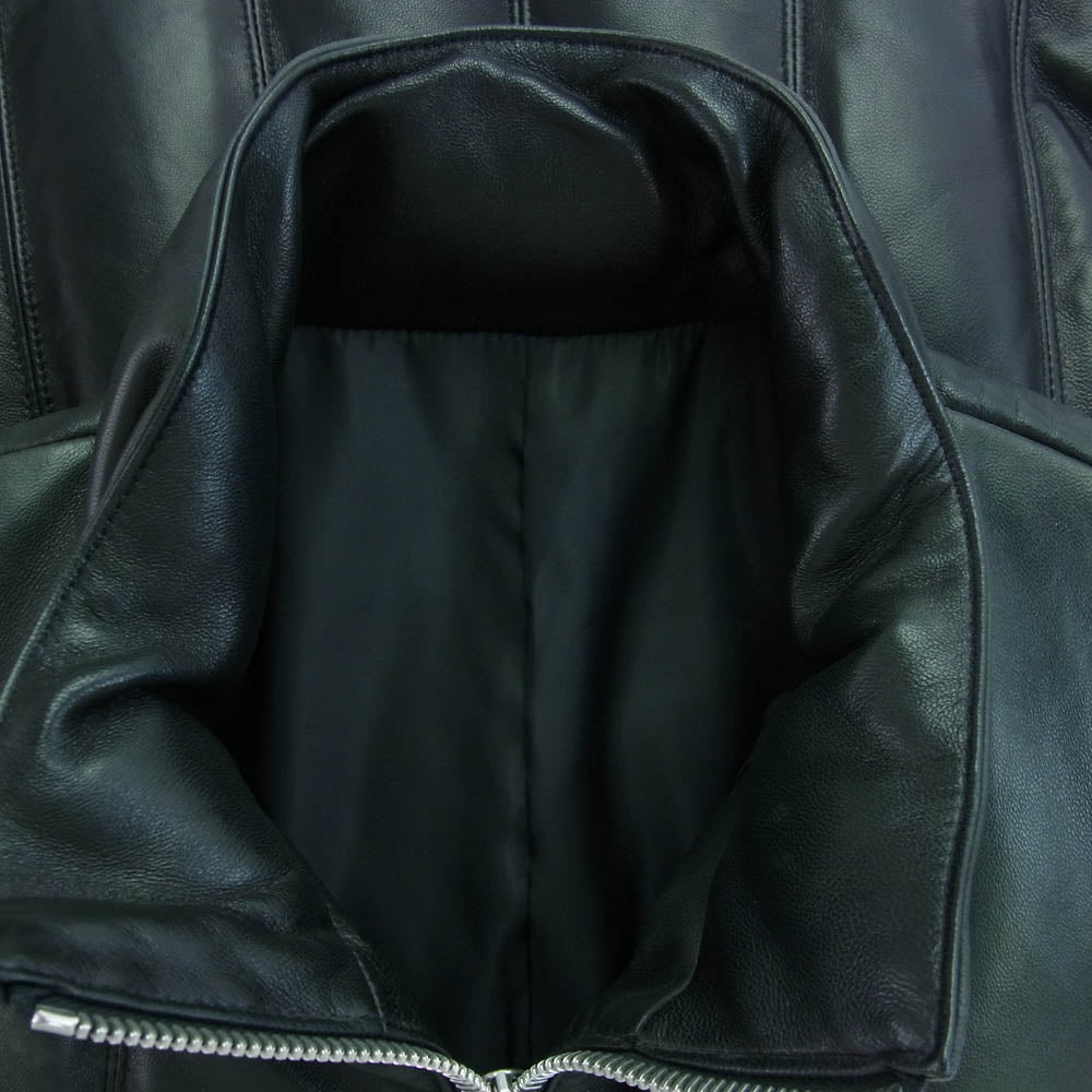 SHELLAC シェラック 1356900302 シープスキン レザー ダウン ジャケット ブラック系 44【中古】