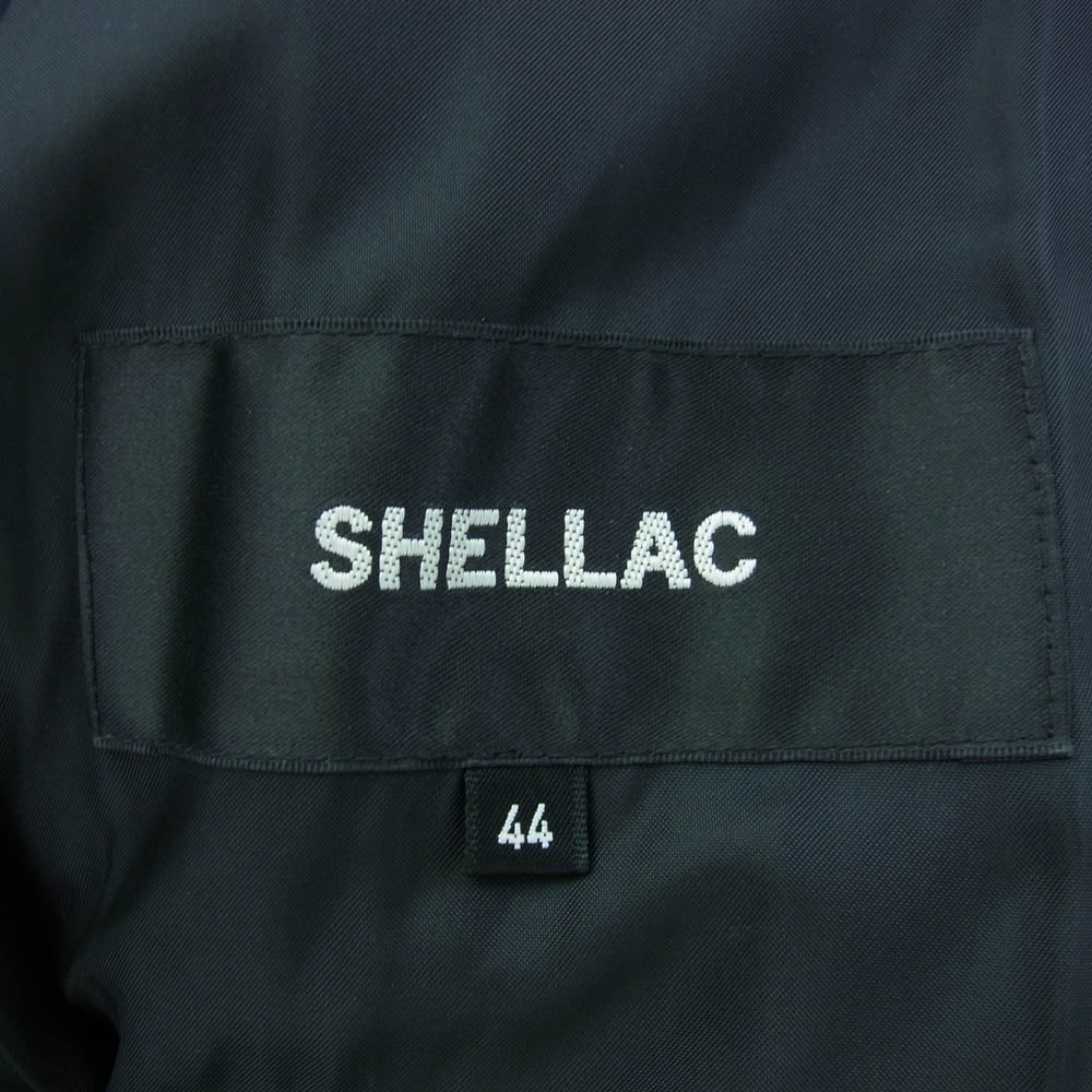SHELLAC シェラック 1356900302 シープスキン レザー ダウン ジャケット ブラック系 44【中古】