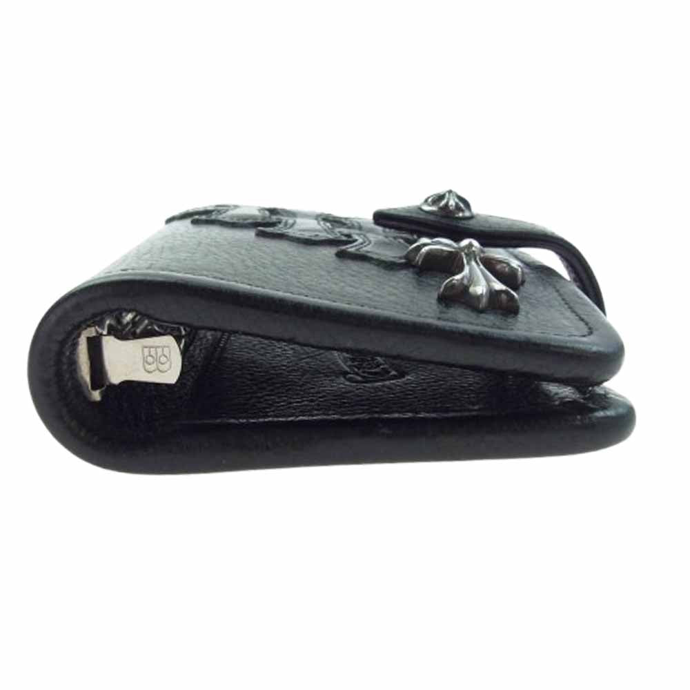 CHROME HEARTS クロムハーツ（原本無） AGENDA アジェンダ スモールCHクロス セメタリークロスパッチ レザー 手帳カバー ブラック系【中古】