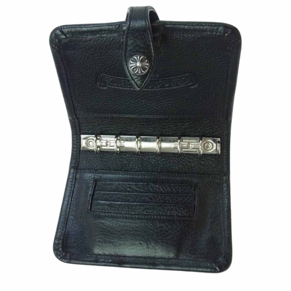 CHROME HEARTS クロムハーツ（原本無） AGENDA アジェンダ スモールCHクロス セメタリークロスパッチ レザー 手帳カバー ブラック系【中古】