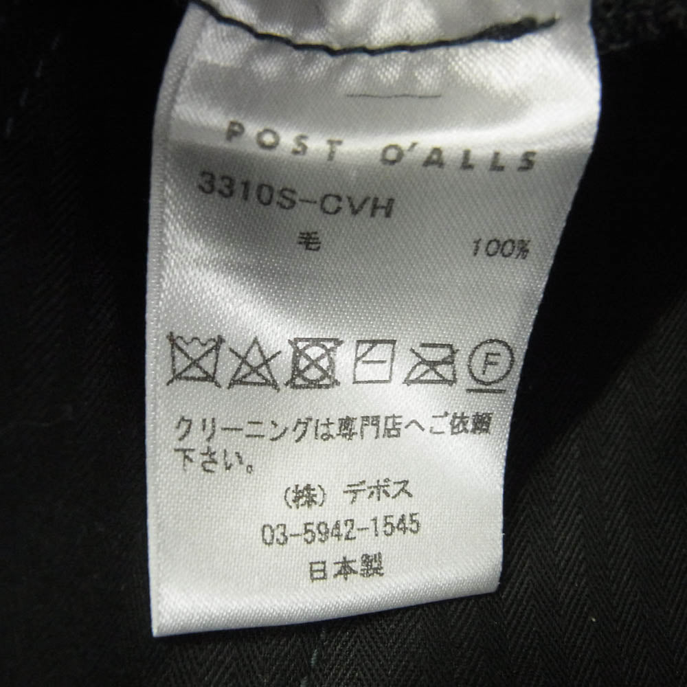 POST OVERALLS ポストオーバーオールズ 3310OS-CVH SOUTHWICK E-Z Lax 3 cotton covert charcoal イージー パンツ ダークグレー系 L【中古】