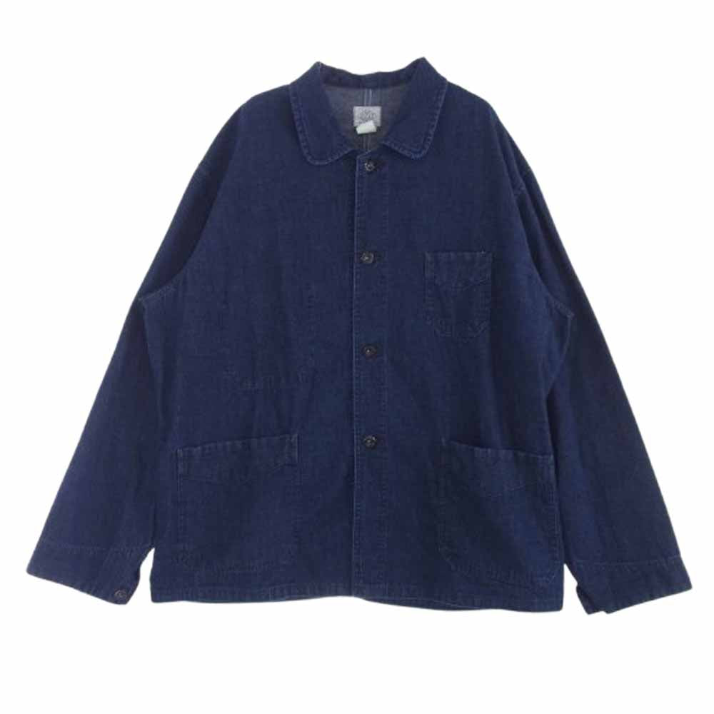 POST OVERALLS ポストオーバーオールズ 3125-8DI POST Chinois Travail 8oz Denim indigo deep wash フレンチ ワーク ジャケット インディゴブルー系 M【中古】
