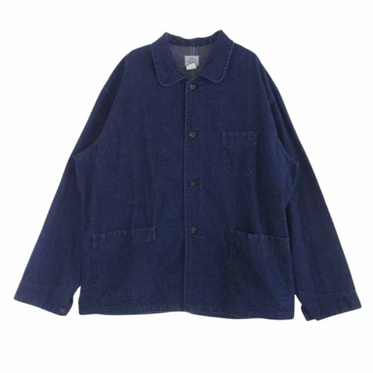 POST OVERALLS ポストオーバーオールズ 3125-8DI POST Chinois Travail 8oz Denim indigo deep wash フレンチ ワーク ジャケット インディゴブルー系 M【中古】