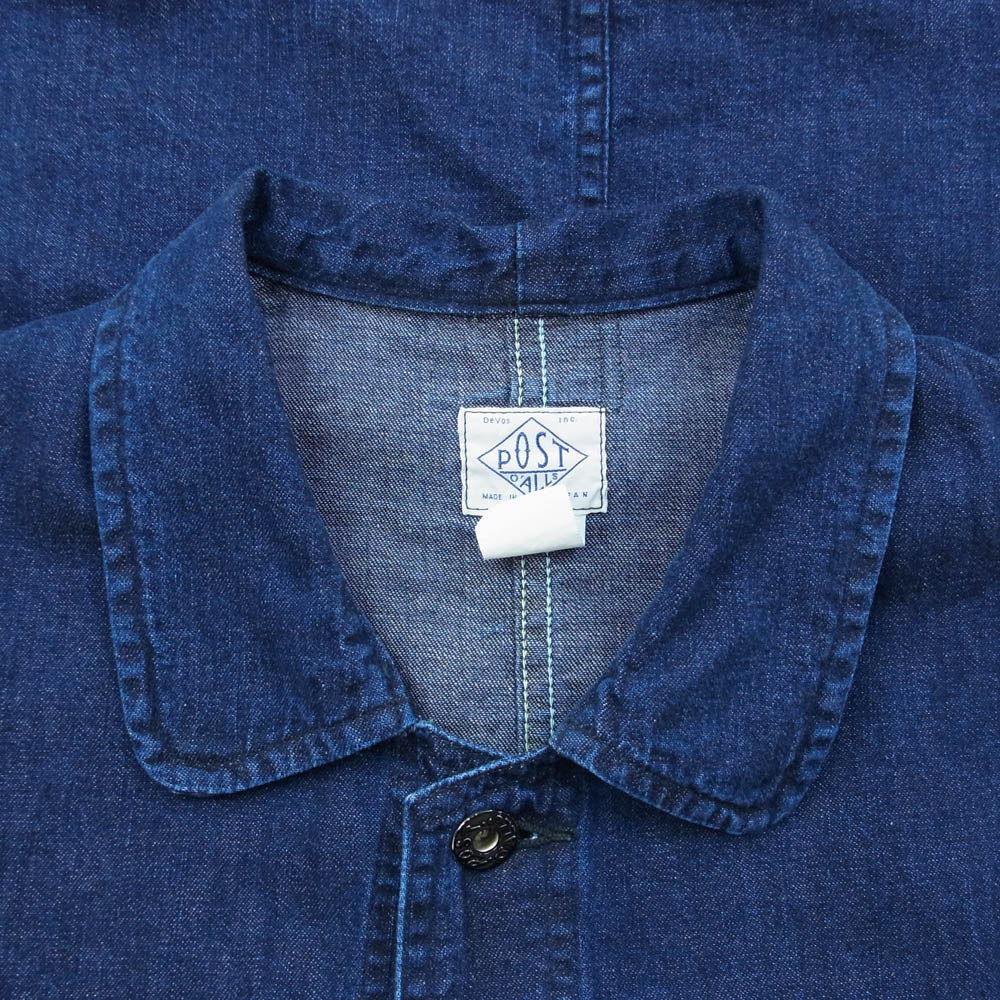 POST OVERALLS ポストオーバーオールズ 3125-8DI POST Chinois Travail 8oz Denim indigo deep wash フレンチ ワーク ジャケット インディゴブルー系 M【中古】