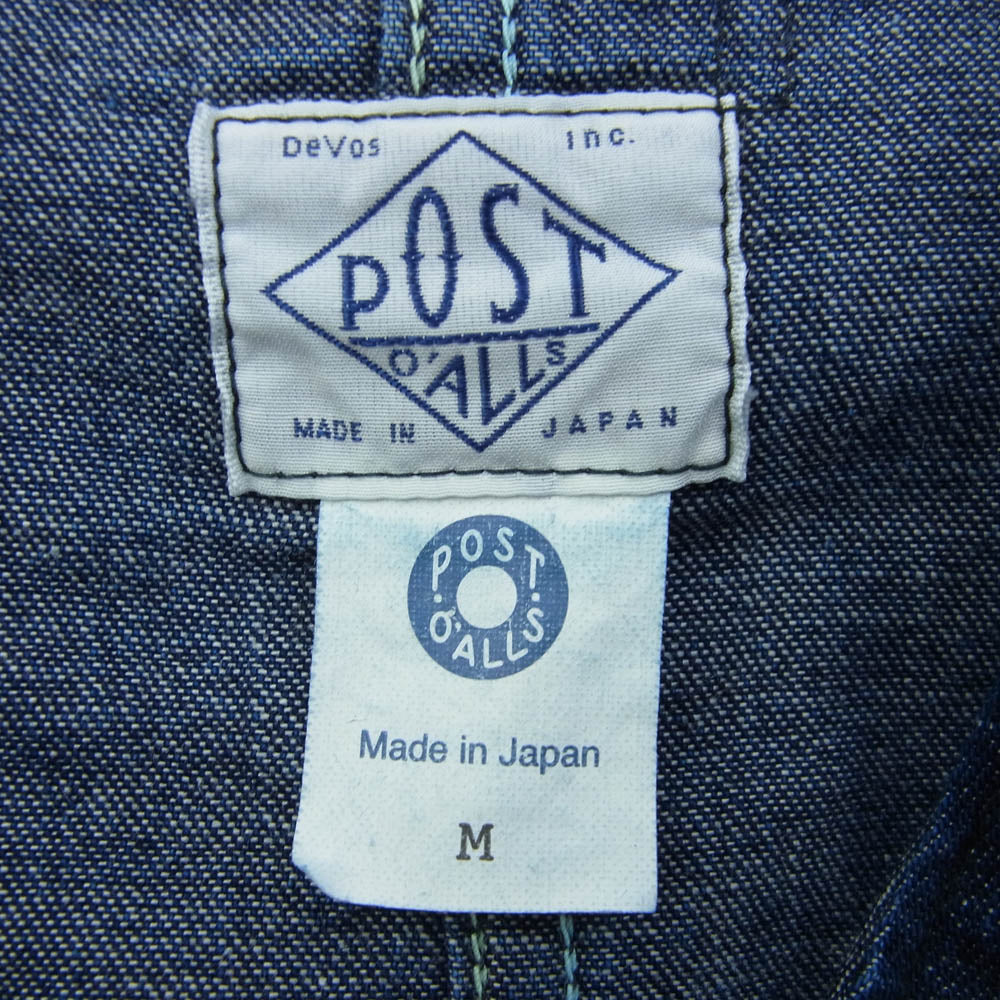 POST OVERALLS ポストオーバーオールズ 3125-8DI POST Chinois Travail 8oz Denim indigo deep wash フレンチ ワーク ジャケット インディゴブルー系 M【中古】