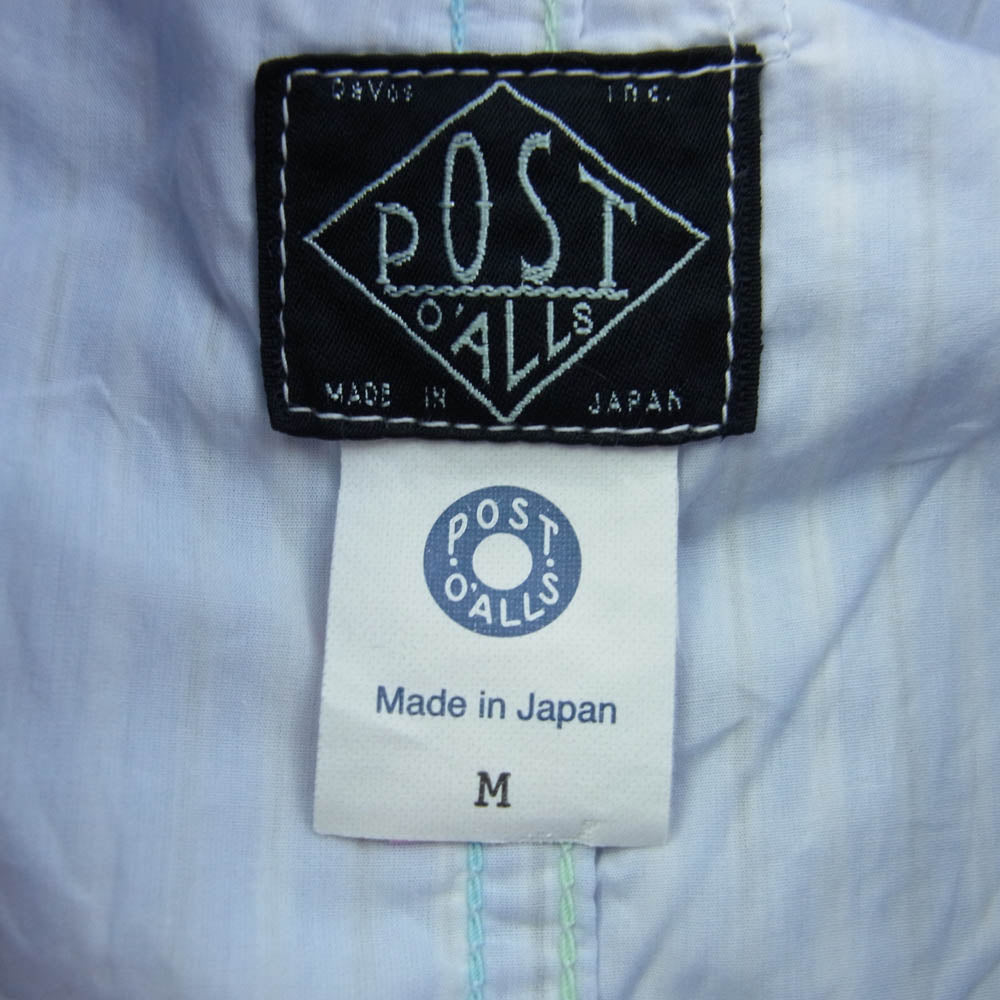 POST OVERALLS ポストオーバーオールズ 23AW 1101L-SB1 Lined No.1 Jacket stripe ストライプ 長袖 シャツ ジャケット ブルー系 M【中古】