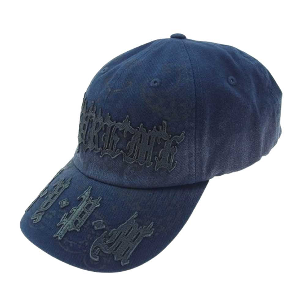 Supreme シュプリーム 25SS Leather Applique 6-Panel レザー アップリケ 6パネル キャップ 帽子 ネイビー系【新古品】【未使用】【中古】