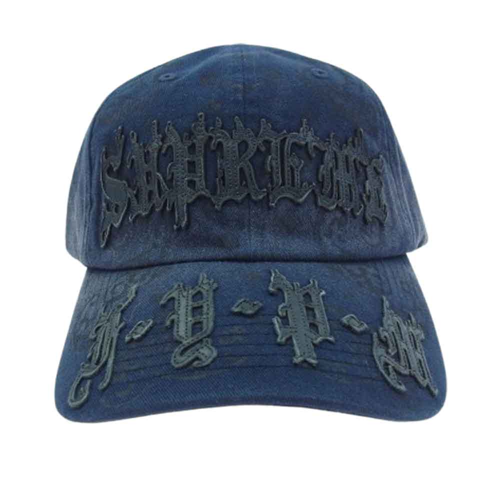 Supreme シュプリーム 25SS Leather Applique 6-Panel レザー アップリケ 6パネル キャップ 帽子 ネイビー系【新古品】【未使用】【中古】