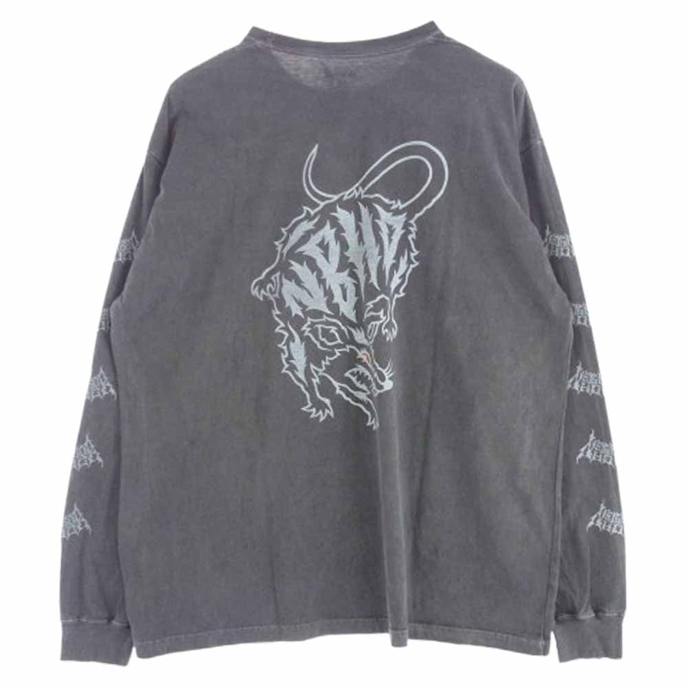 NEIGHBORHOOD ネイバーフッド 251PCNH-LT04 NH . TEE LS-4 顔料染め ウォッシュ加工 長袖 Tシャツ グレー系 XXL【新古品】【未使用】【中古】