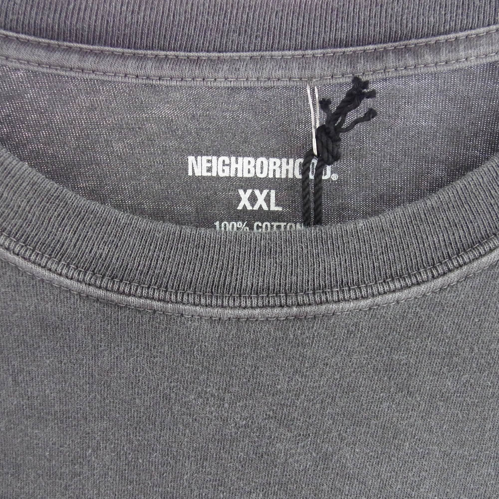 NEIGHBORHOOD ネイバーフッド 251PCNH-LT04 NH . TEE LS-4 顔料染め ウォッシュ加工 長袖 Tシャツ グレー系 XXL【新古品】【未使用】【中古】