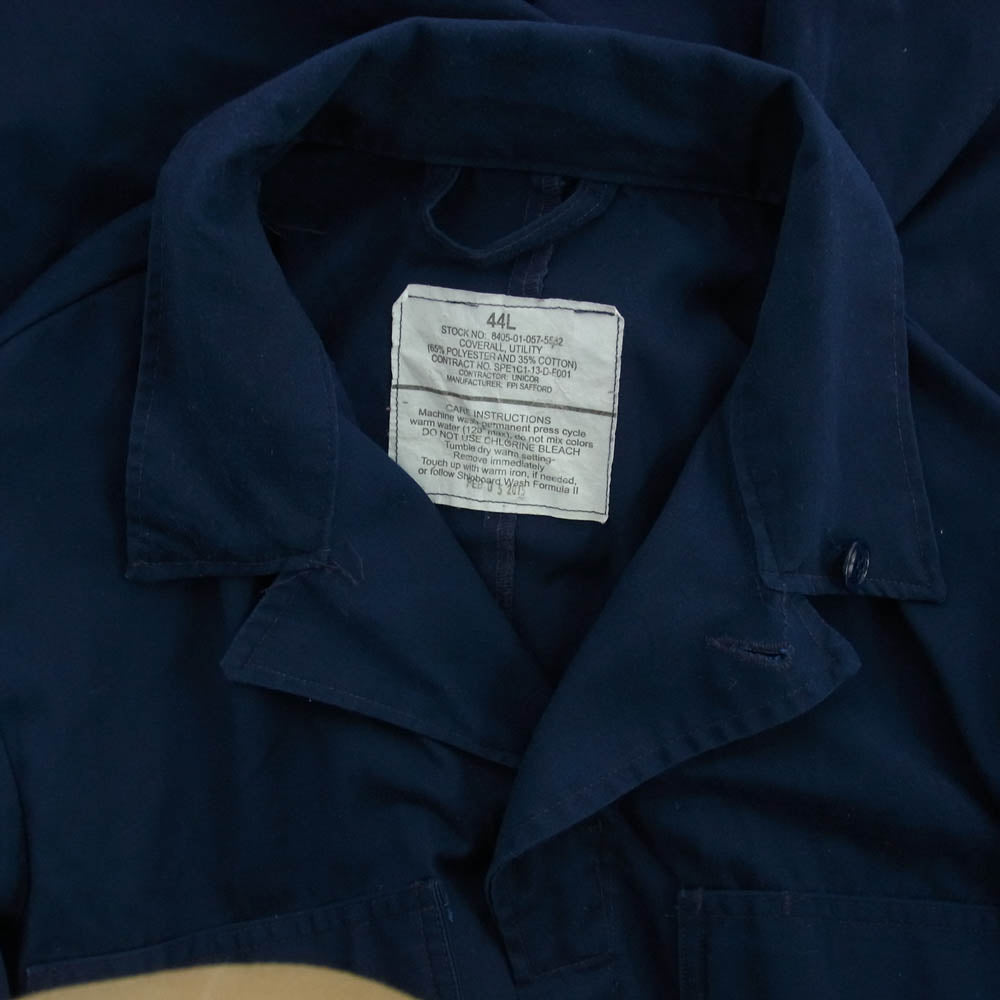 ミリタリー 8405-01-057-5582 90's US.NAVY COVERALL UTILITY オールインワン つなぎ ネイビー系 44L【中古】