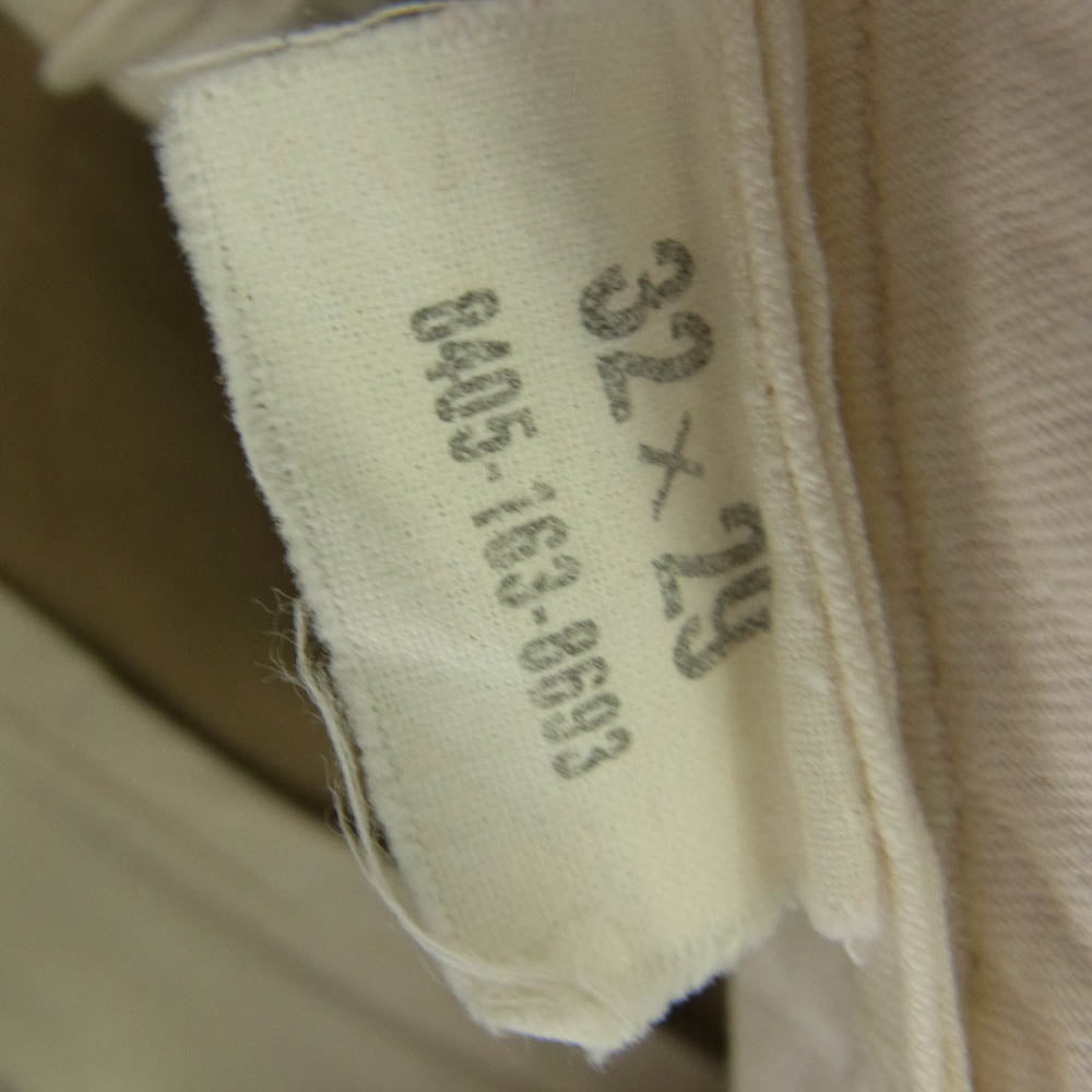 ミリタリー 8405-163-8693 60's～ Vintage ヴィンテージ US.ARMY KHAKI CHINO TROUSERS チノトラウザーズ パンツ ベージュ系 32×29【中古】