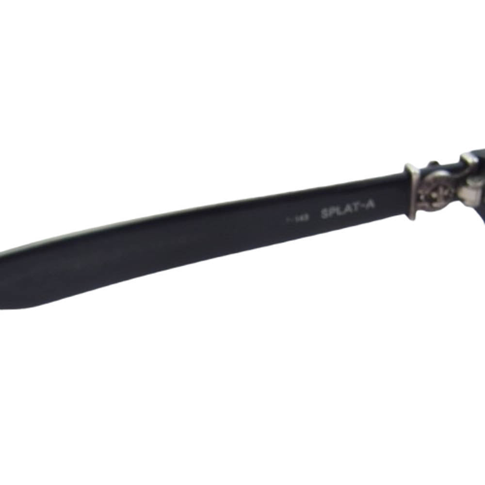 CHROME HEARTS クロムハーツ（原本無） 度入り SPLAT-A BSフレア テンプル ウェリントン型 サングラス アイウェア メガネ 眼鏡 ブラック系【中古】