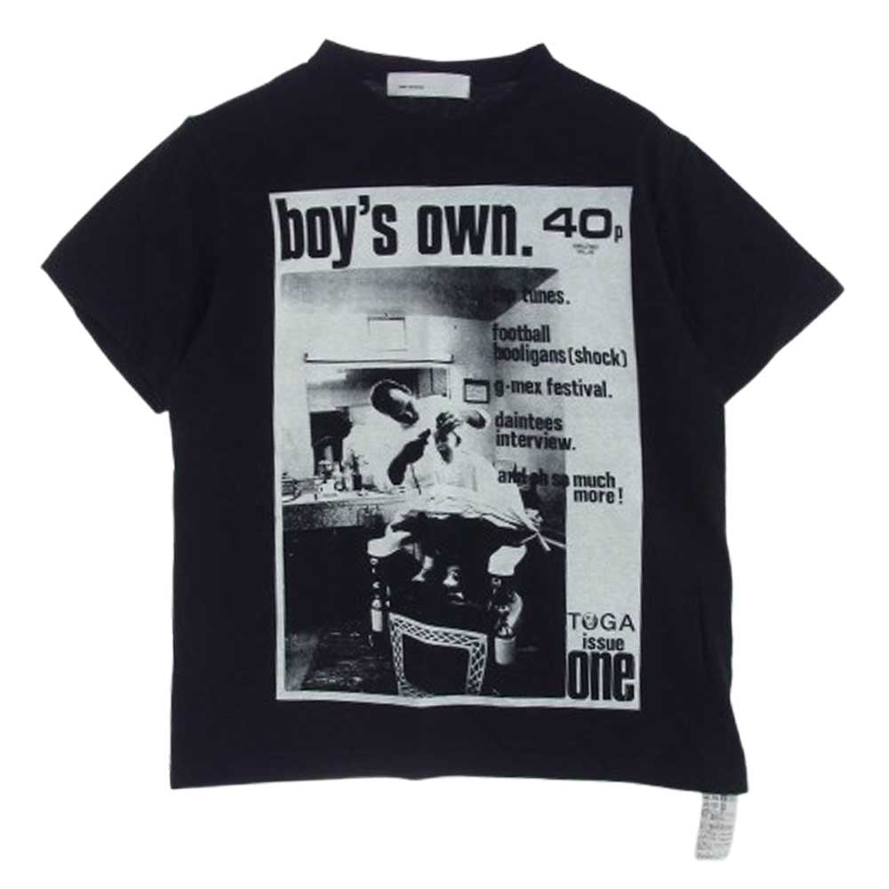 TOGA トーガ TC241-JK512 ISSUE ONE BOYS OWN Print T-shirt プリント Tシャツ 半袖カットソー ブラック ブラック系 S【中古】