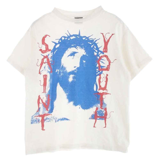 SAINT MICHAEL セントマイケル 23SS SM-S23-0000-015 SAINT YOUTH プリント Tシャツ 半袖カットソー ベージュ系 M【中古】