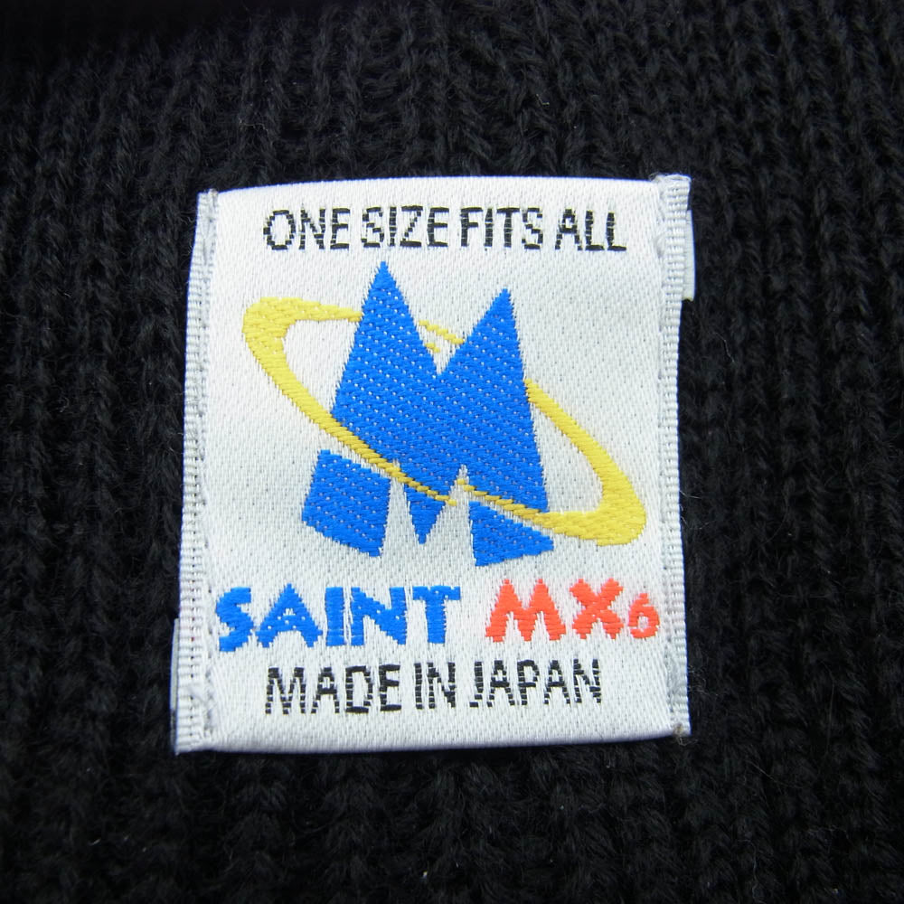 SAINT MICHAEL セントマイケル 23AW SM-A23-0000-050 KNIT CAP SAINT ニットキャップ ビーニー ニット帽 帽子 ブラック系 OS【中古】