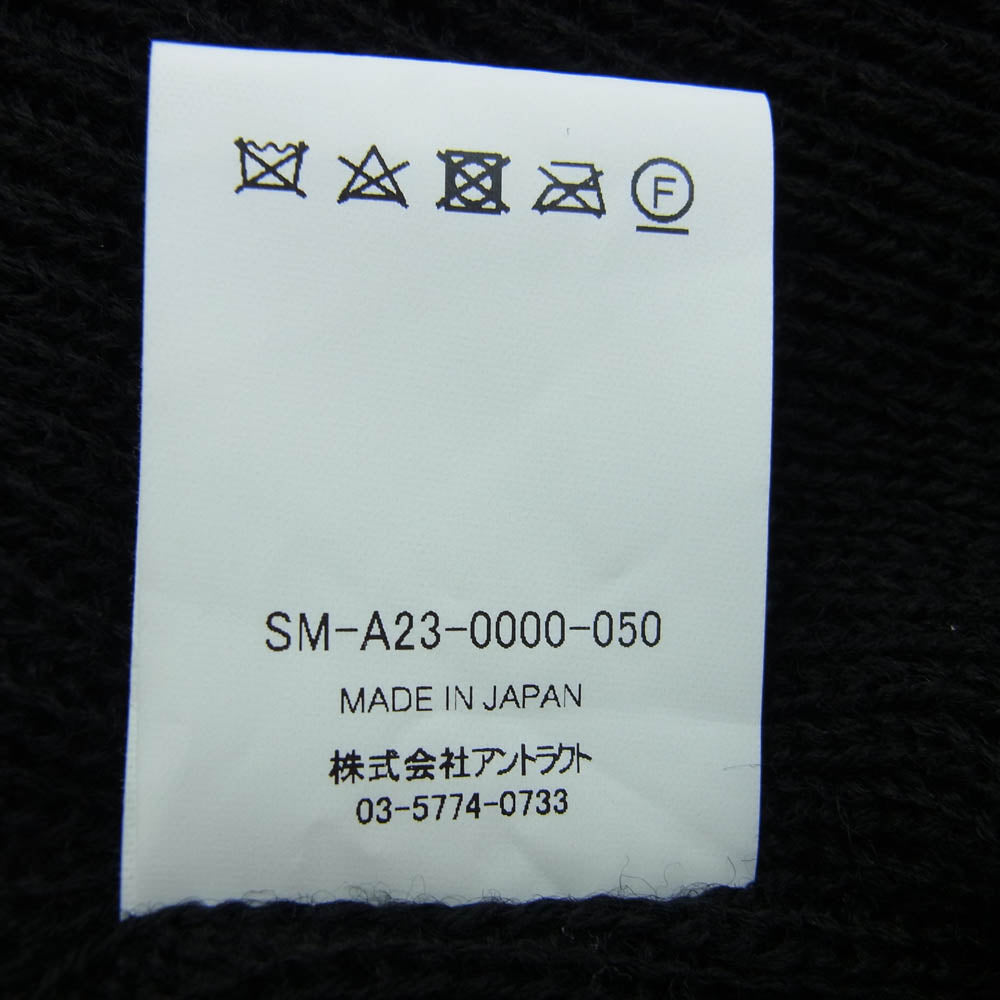 SAINT MICHAEL セントマイケル 23AW SM-A23-0000-050 KNIT CAP SAINT ニットキャップ ビーニー ニット帽 帽子 ブラック系 OS【中古】