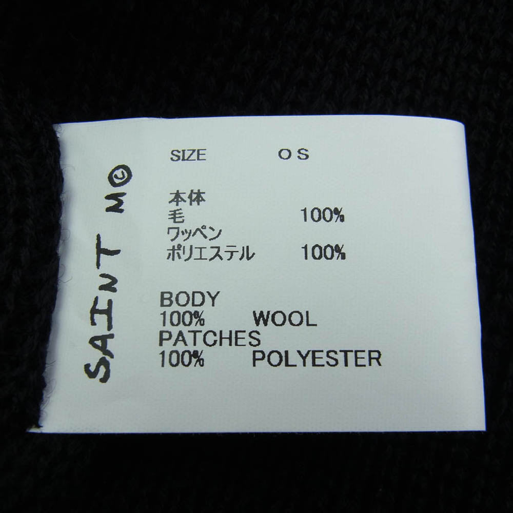 SAINT MICHAEL セントマイケル 23AW SM-A23-0000-050 KNIT CAP SAINT ニットキャップ ビーニー ニット帽 帽子 ブラック系 OS【中古】