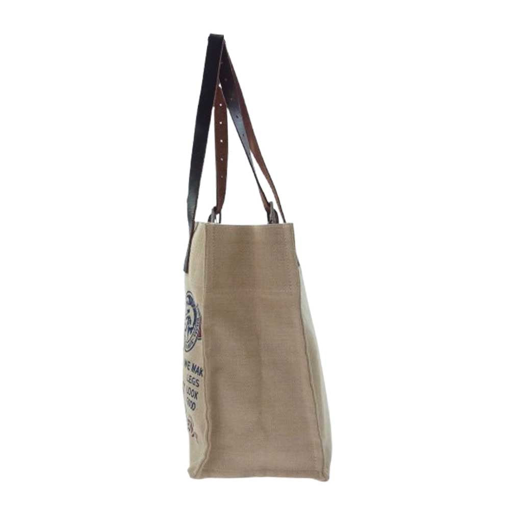 DIESEL ディーゼル レザー ハンドル トート バッグ ハンドバッグ ベージュ系【中古】