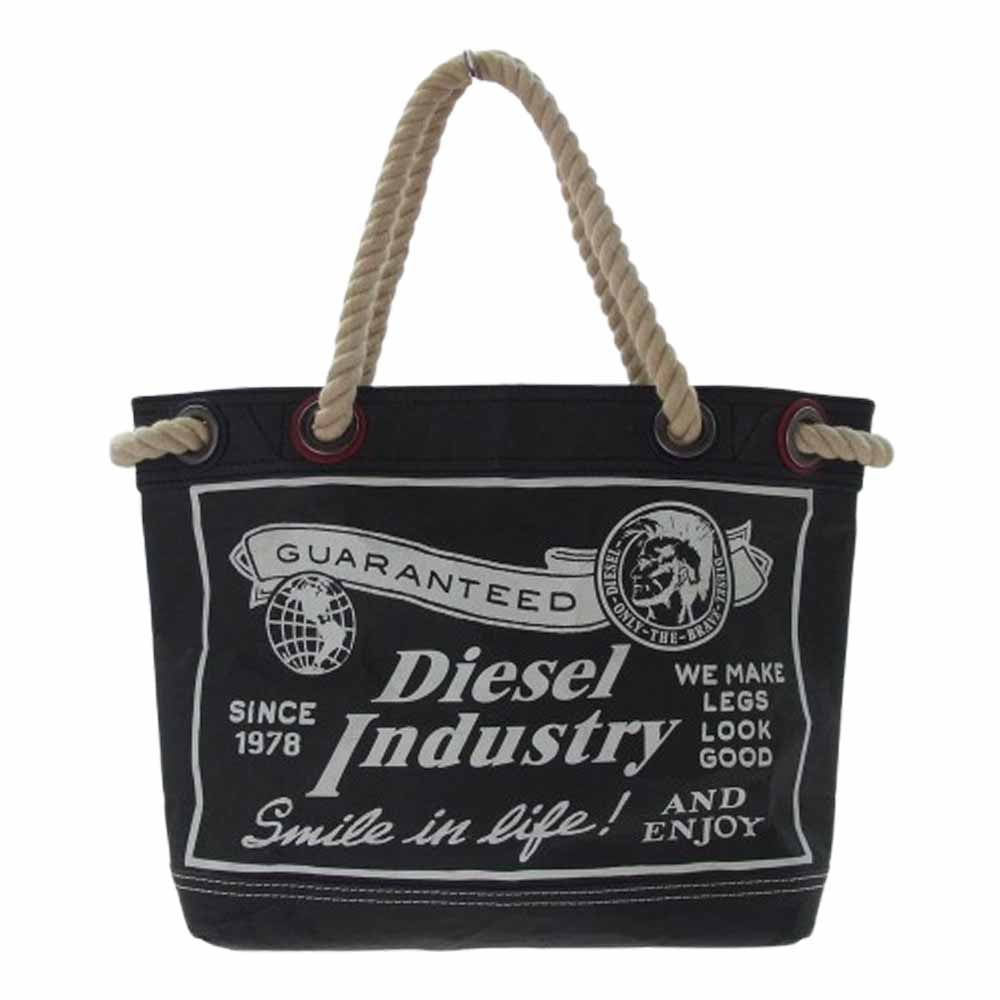 DIESEL ディーゼル ペーパー トート バッグ ハンドバッグ ダークグレー系【中古】