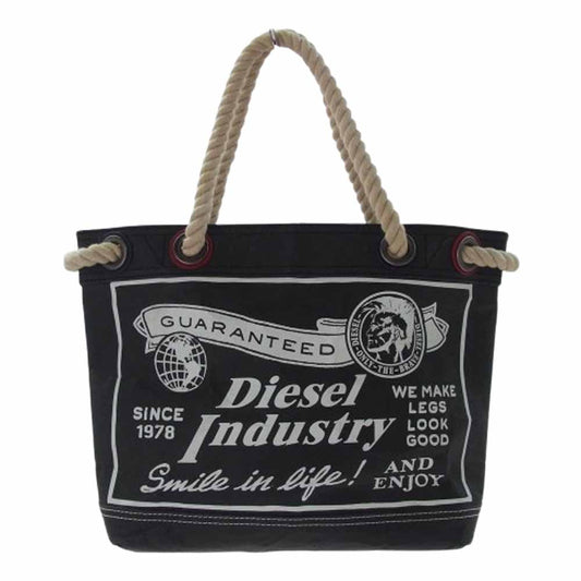 DIESEL ディーゼル ペーパー トート バッグ ハンドバッグ ダークグレー系【中古】