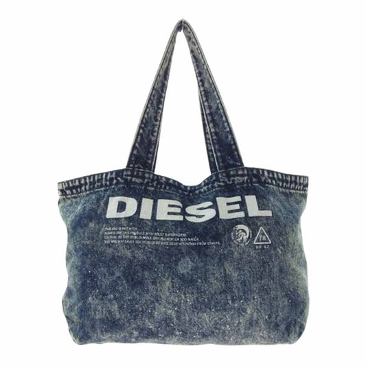 DIESEL ディーゼル ケミカル ウォッシュ デニム トート バッグ ハンドバッグ インディゴブルー系【中古】