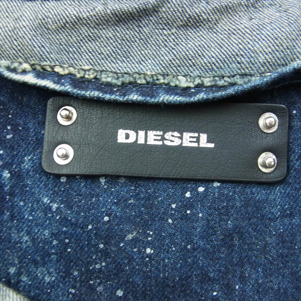 DIESEL ディーゼル ケミカル ウォッシュ デニム トート バッグ ハンドバッグ インディゴブルー系【中古】