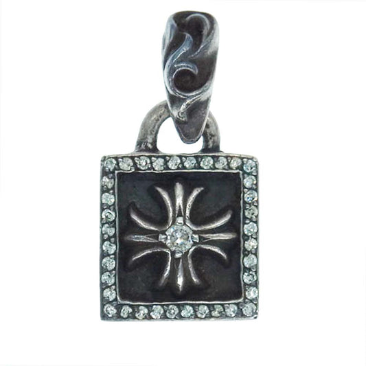 CHROME HEARTS クロムハーツ（原本無） FRAMED CH PLUS フレームド CHプラス チャーム アフターパヴェダイヤ ペンダントトップ シルバー系【中古】