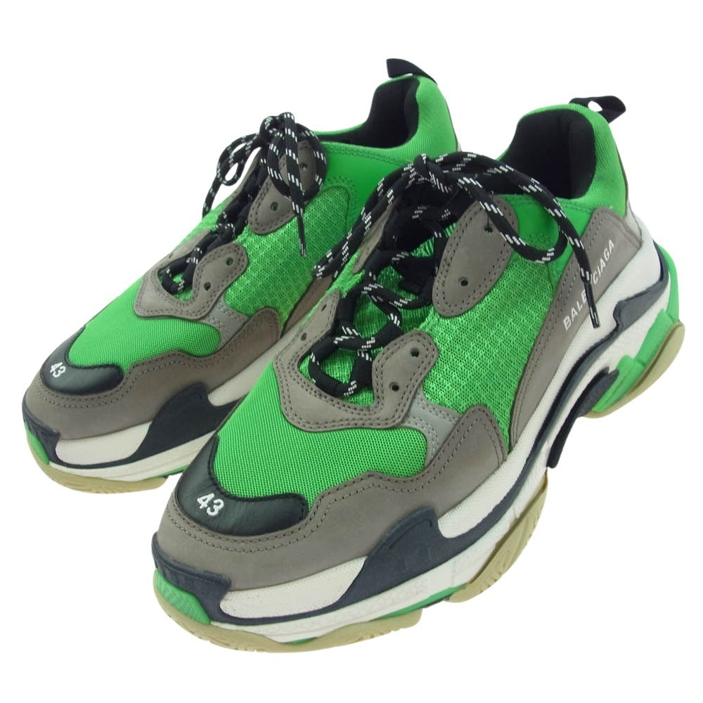 BALENCIAGA バレンシアガ 536737 TRIPLE S トリプルS スニーカー グリーン系 グレー系 28.5cm【美品】【中古】