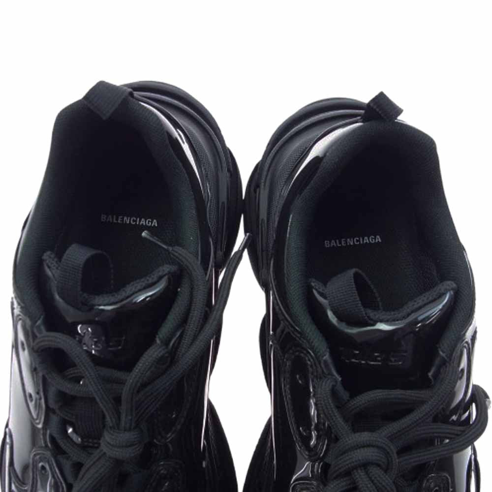 BALENCIAGA バレンシアガ 734954 Triple S Sneaker Black Patent トリプルS エナメル パテント スニーカー ブラック系 28.5cm【美品】【中古】