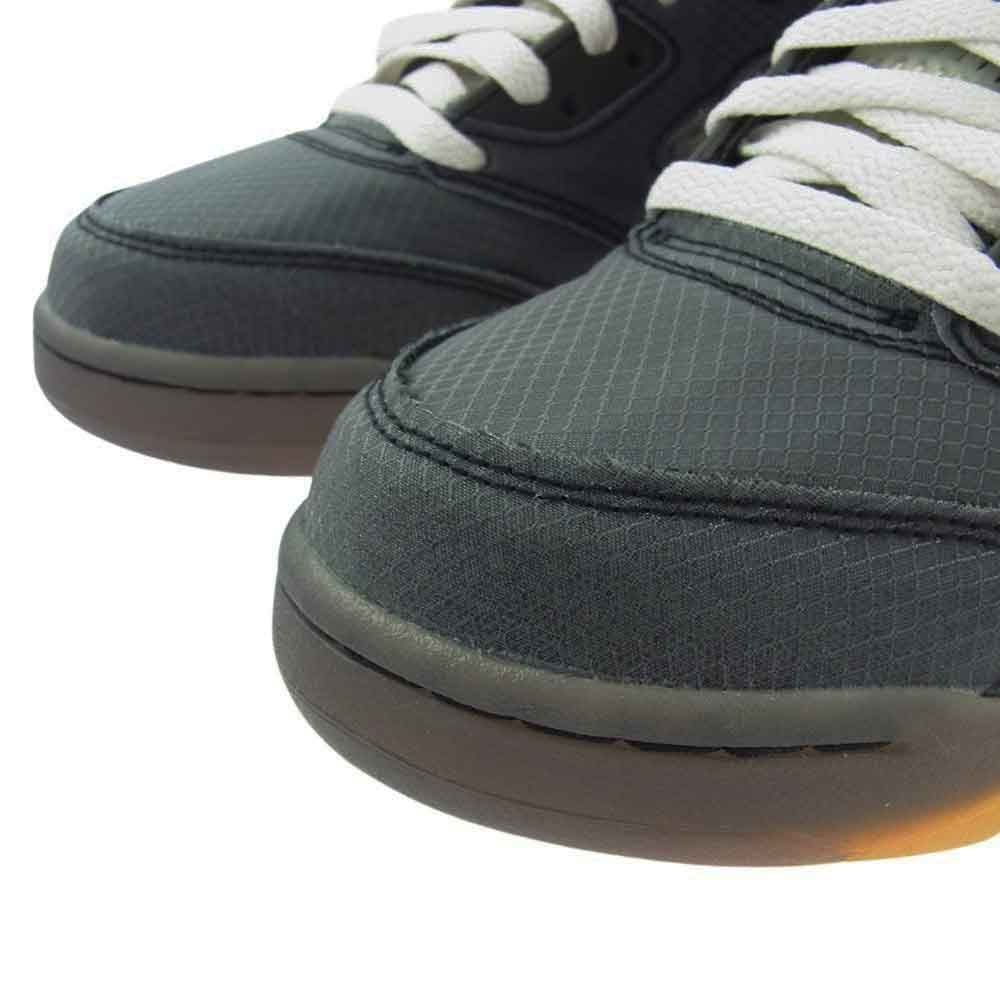 NIKE ナイキ CT8480-001 Off-White Air Jordan 5 Black Muslin Fire Red オフホワイト エアジョーダン5 ブラック モスリン ファイヤーレッド スニーカー グレー系 26.5cm【極上美品】【中古】