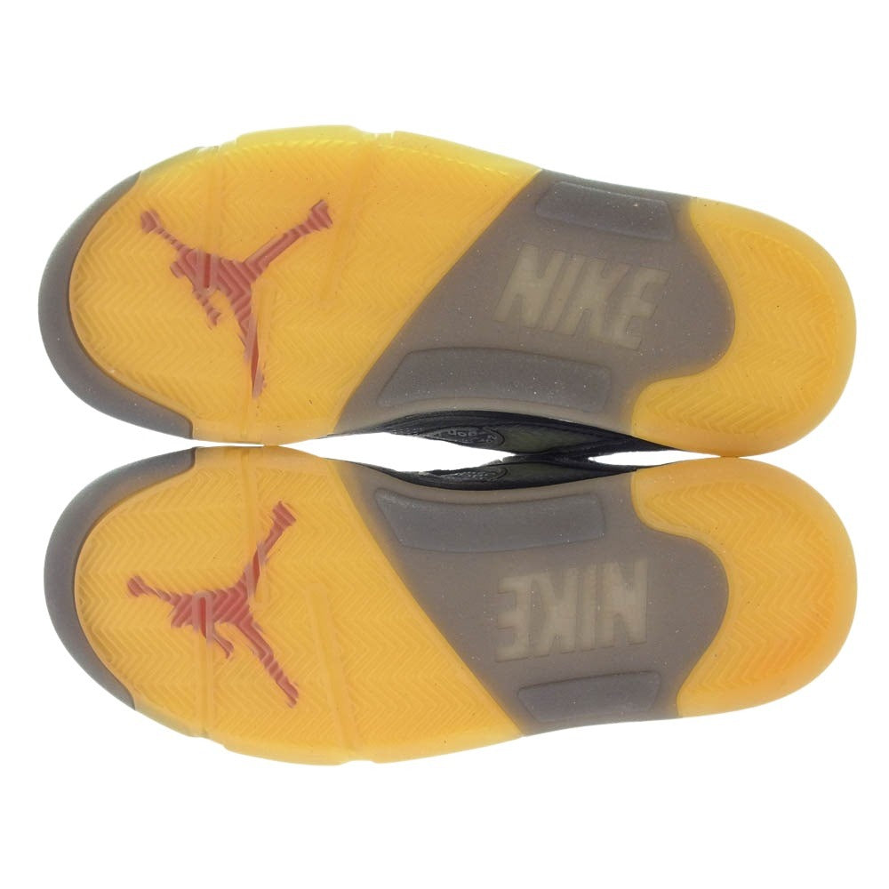 NIKE ナイキ CT8480-001 Off-White Air Jordan 5 Black Muslin Fire Red オフホワイト エアジョーダン5 ブラック モスリン ファイヤーレッド スニーカー グレー系 26.5cm【極上美品】【中古】