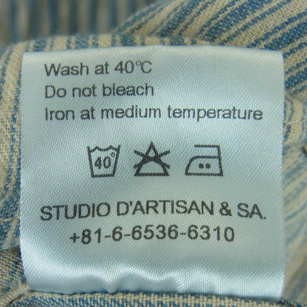 ORGUEIL オルゲイユ OR-5002B Windsor CollarShirt ウィンザー カラー ストライプ コットン 長袖 シャツ ライトブルー系 オフホワイト系 36【中古】