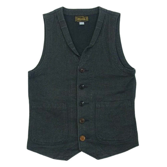 ORGUEIL オルゲイユ OR-4009 Gilet コットン ジレ ベスト 日本製 ダークグレー系 36【中古】