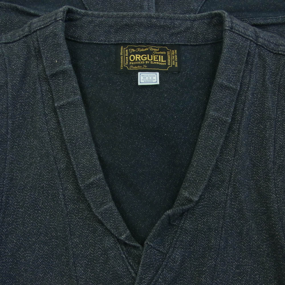ORGUEIL オルゲイユ OR-4009 Gilet コットン ジレ ベスト 日本製 ダークグレー系 36【中古】