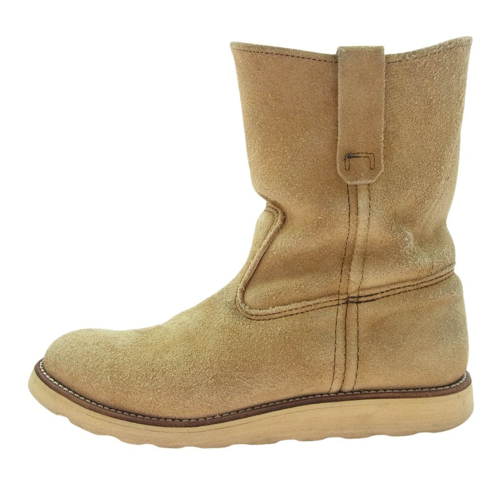 RED WING レッドウィング 8168 90s 刺繍羽タグ スエード ペコス ブーツ ベージュ系 8E【中古】