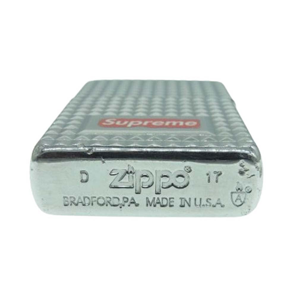 Supreme シュプリーム 17AW Zippo armor silver Diamond cut ジッポライター アーマー ダイヤモンドカット シルバー系【中古】