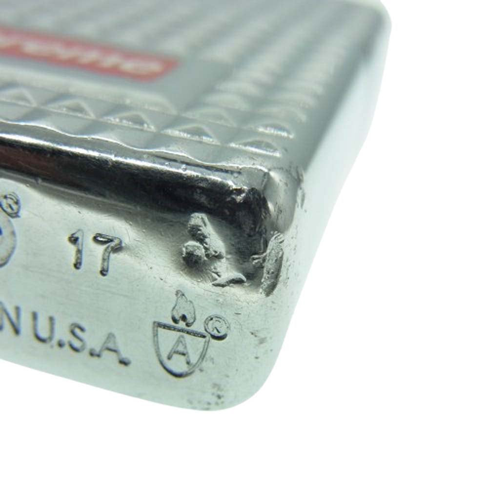 Supreme シュプリーム 17AW Zippo armor silver Diamond cut ジッポライター アーマー ダイヤモンドカット シルバー系【中古】