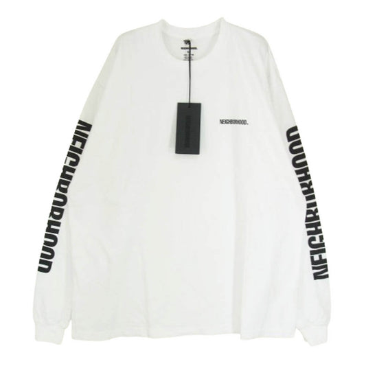 NEIGHBORHOOD ネイバーフッド 23AW 232PCNH-LT11 NH TEE LS-11 アームプリント ロングスリーブカットソー 長袖Tシャツ ホワイト系 XL【新古品】【未使用】【中古】