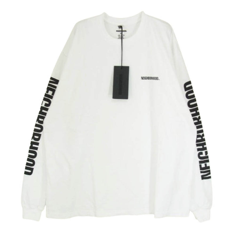 NEIGHBORHOOD ネイバーフッド 23AW 232PCNH-LT11 NH TEE LS-11 アームプリント ロングスリーブカットソー 長袖Tシャツ ホワイト系 XL【新古品】【未使用】【中古】