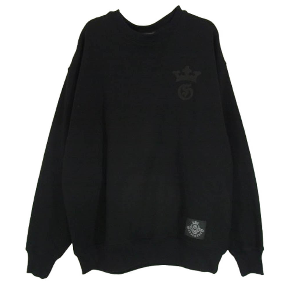 GABOR ガボール GABORATORY ガボラトリー Atelier Mark Embroidery Heavy Weight Sweatshirts  ロゴワッペン スウェット ブラック系 XL【極上美品】【中古】