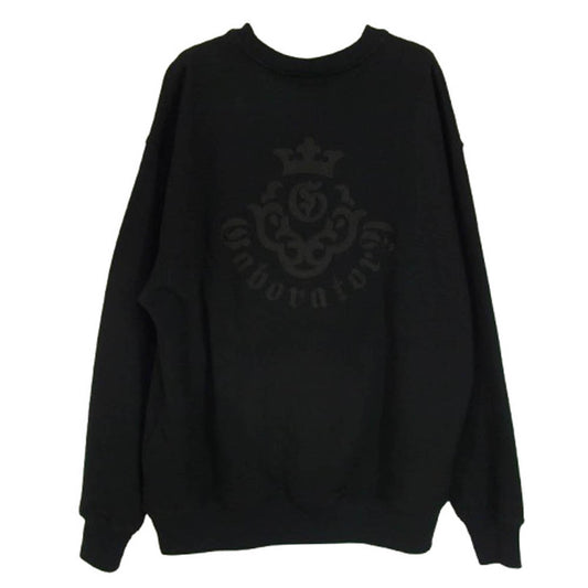 GABOR ガボール GABORATORY ガボラトリー Atelier Mark Embroidery Heavy Weight Sweatshirts  ロゴワッペン スウェット ブラック系 XL【極上美品】【中古】